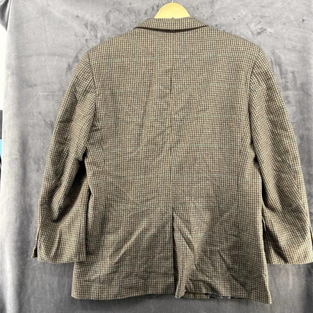 Hickey Freeman Men's 42R Wool Cashmere Sport Coat Blazer Brown Plaid USA
